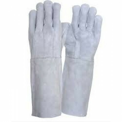 LUVA 06 RASPA REFORÇO TOTAL 20CM TAM.10 EN388 3244 C.A 32466 (AM COURO)