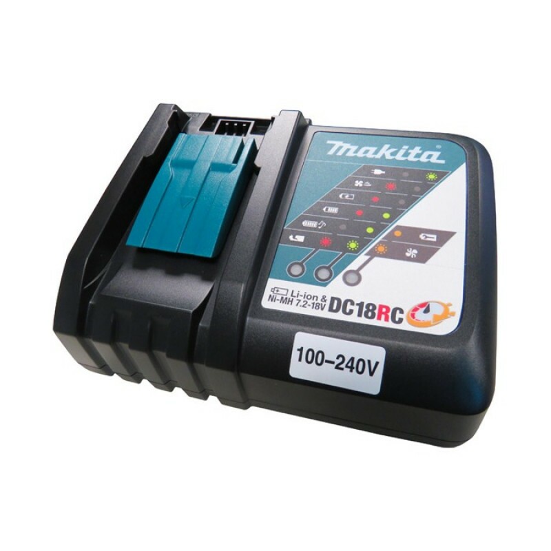 CARREGADOR DE ÍONS DE LÍTIO DC18RC P/BATERIAS 18V BI-VOLT (MAKITA)