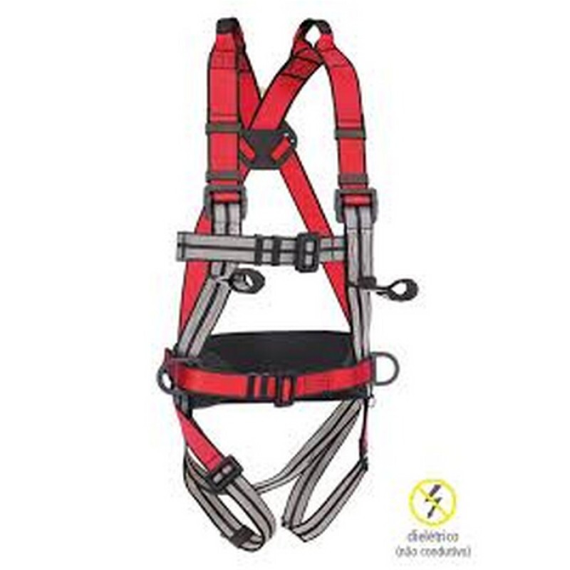 CINTO 01 SEG. PARAQUEDISTA 5 PONTOS DE ANCORAGEM DIELÉTRICO STF CQCT4391 NBR 15835 NBR 15836 C.A 45073  (STEELFLEX)