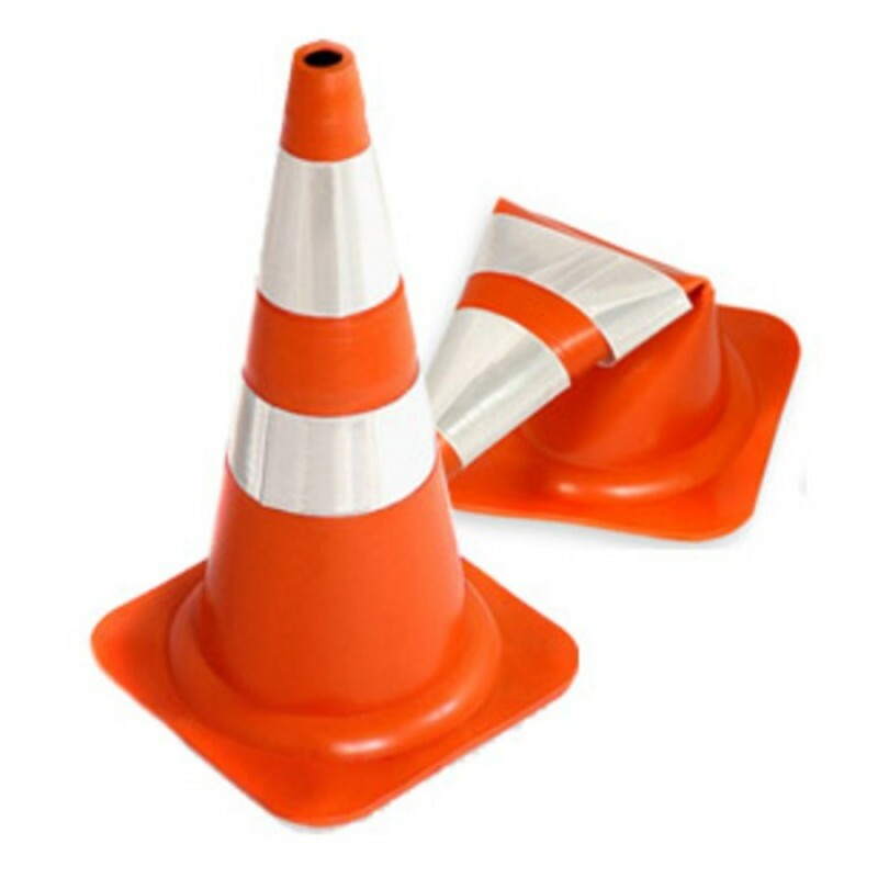 ZCONE SINALIZACAO PVC 73CM LAR/BRA FLEXIVEL NBR15071 C/REFLETOR (PLASTCOR)