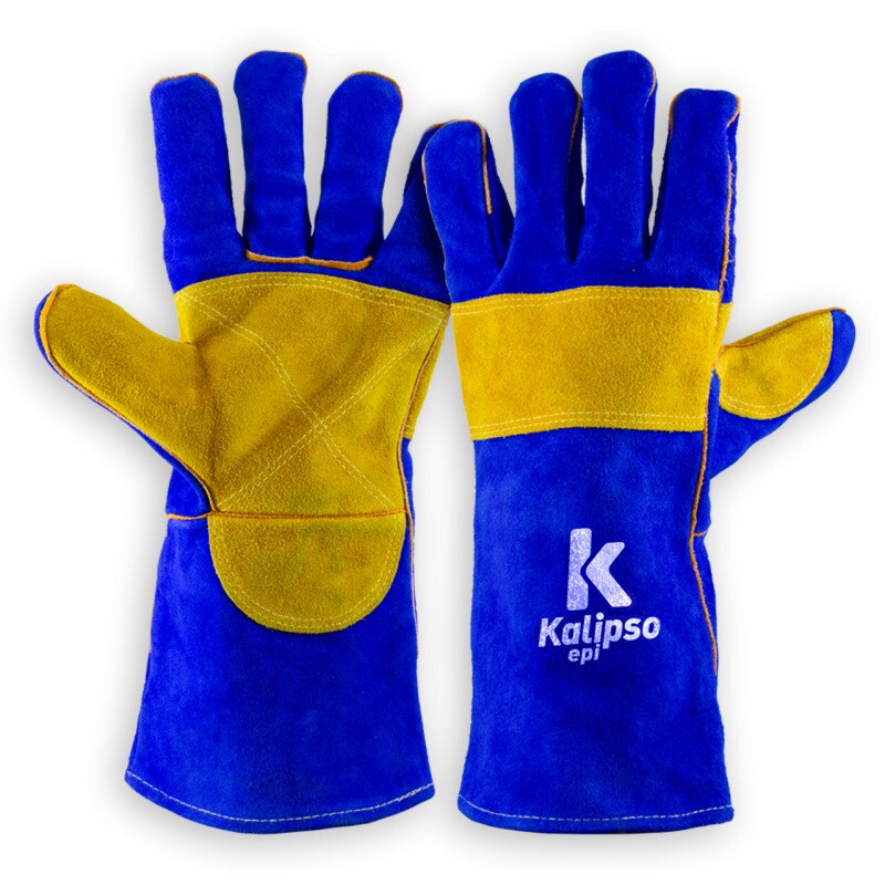 LUVA 07 C/REFORÇO NA PALMA 10 CANO 40CM K-ARGON ULTRA TAM EG EN388 4244D C.A 50803(KALIPSO)