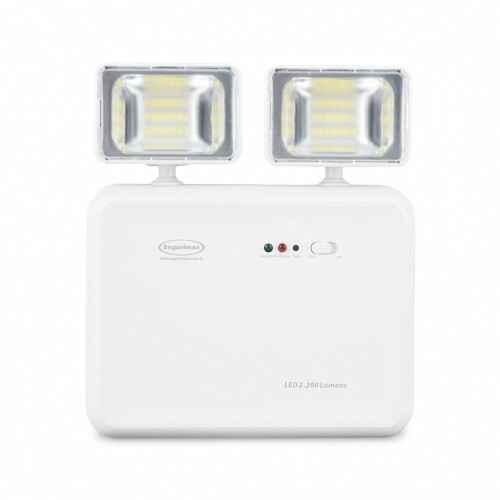 BLOCO AUTONOMA IP20 2.200 LUMENS 2 FAROIS C/BAT (SEGURIMAX)