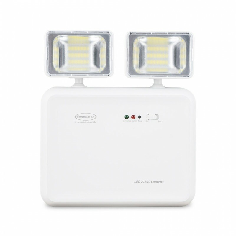 BLOCO AUTONOMA IP20 2.200 LUMENS 2 FAROIS C/BAT (SEGURIMAX)