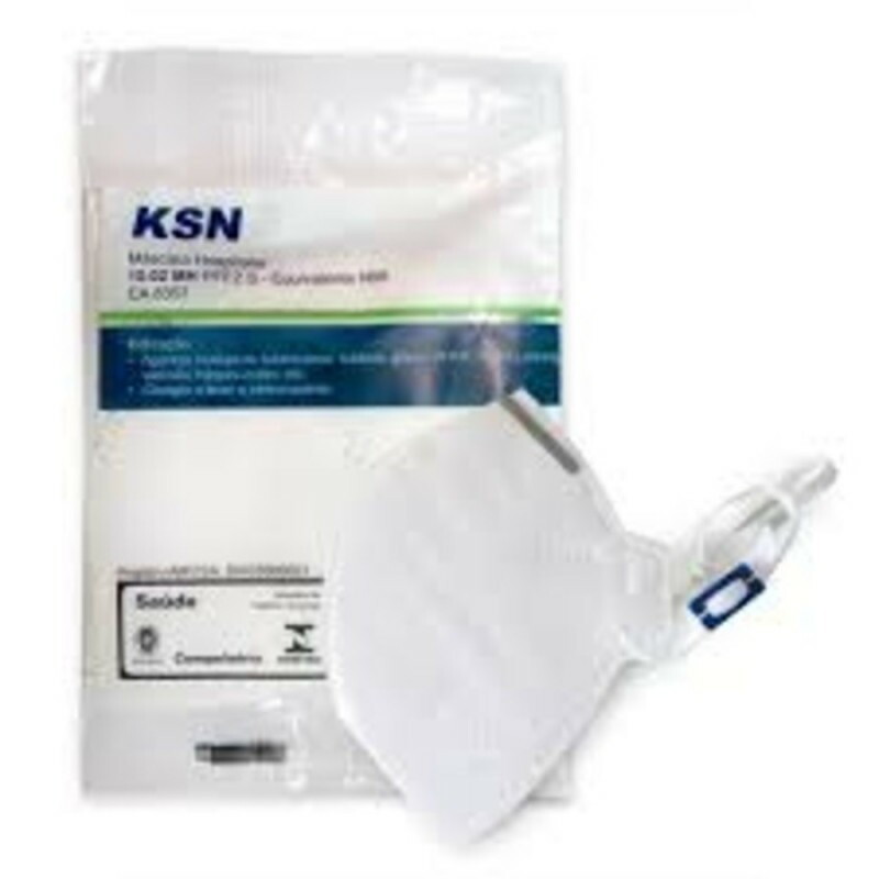 RESPIRADOR 01 DESCARTÁVEL PFF2 S/VAL HOSPITALAR P/AGENTES BIOLÓGICOS BRANCO C.A 8357 ANVISA 80425989001 (KSN)