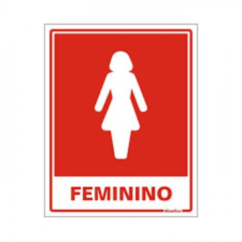 PLACA BANHEIRO FEMININO/CADEIRANTE 20X15 EM PVC 2MM