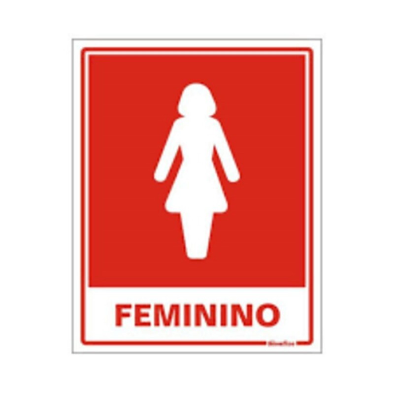 PLACA BANHEIRO FEMININO/CADEIRANTE 20X15 EM PVC 2MM