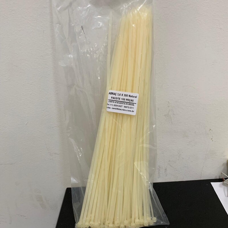 ABRACADEIRA 1 NYLON 300MM X 3,6MM C/100 UNIDADES (ZENITH)