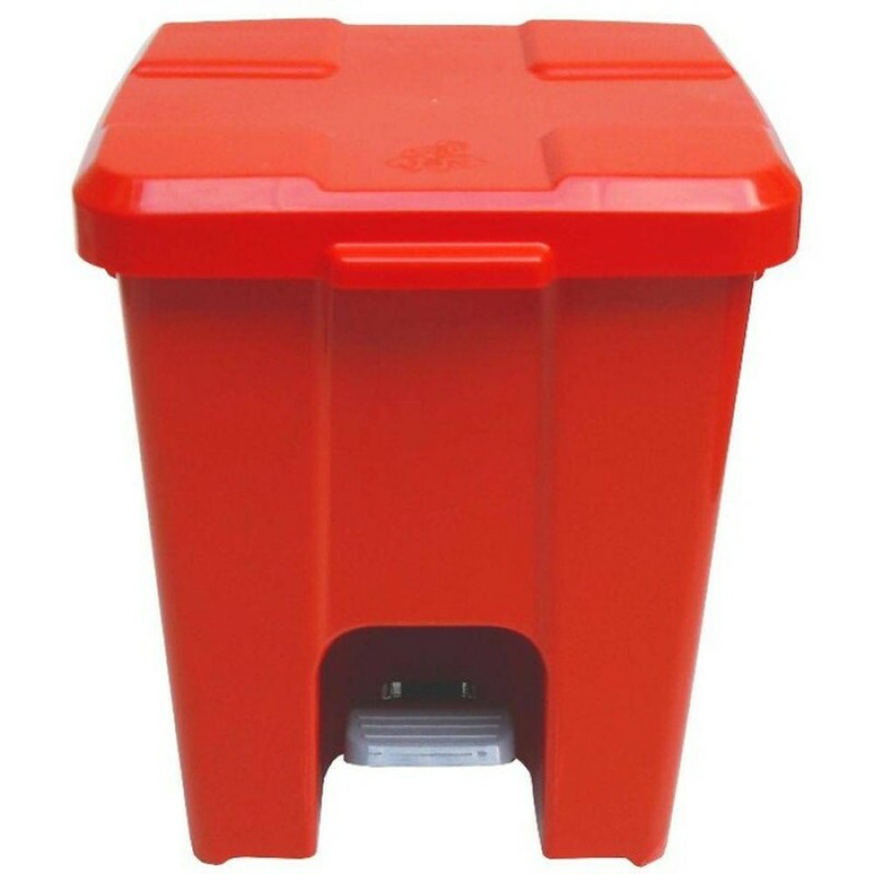 LIXEIRA COM PEDAL 15 LITROS VERMELHO (JSN)