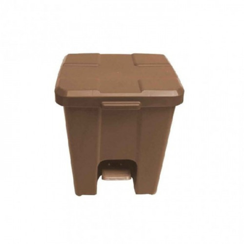 LIXEIRA 1 RETANGULAR C/PEDAL 15L MARROM