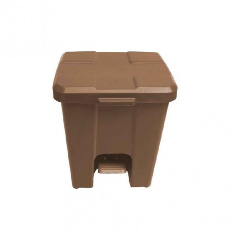 LIXEIRA 1 RETANGULAR C/PEDAL 15L MARROM