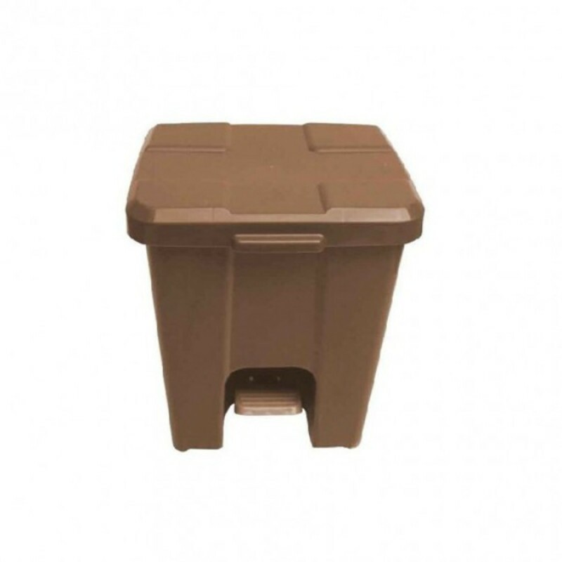 LIXEIRA 1 RETANGULAR C/PEDAL 15L MARROM