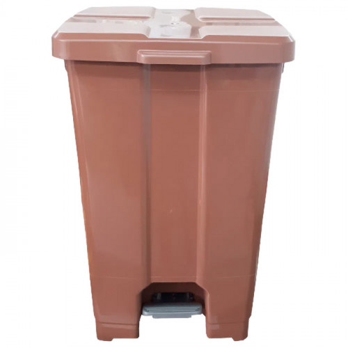 LIXEIRA 2 RETANGULAR C/PEDAL 60L MARROM (JSN)