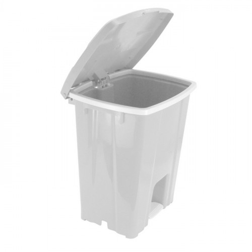 LIXEIRA 2 RETANGULAR C/PEDAL 60L BRANCA (JSN)