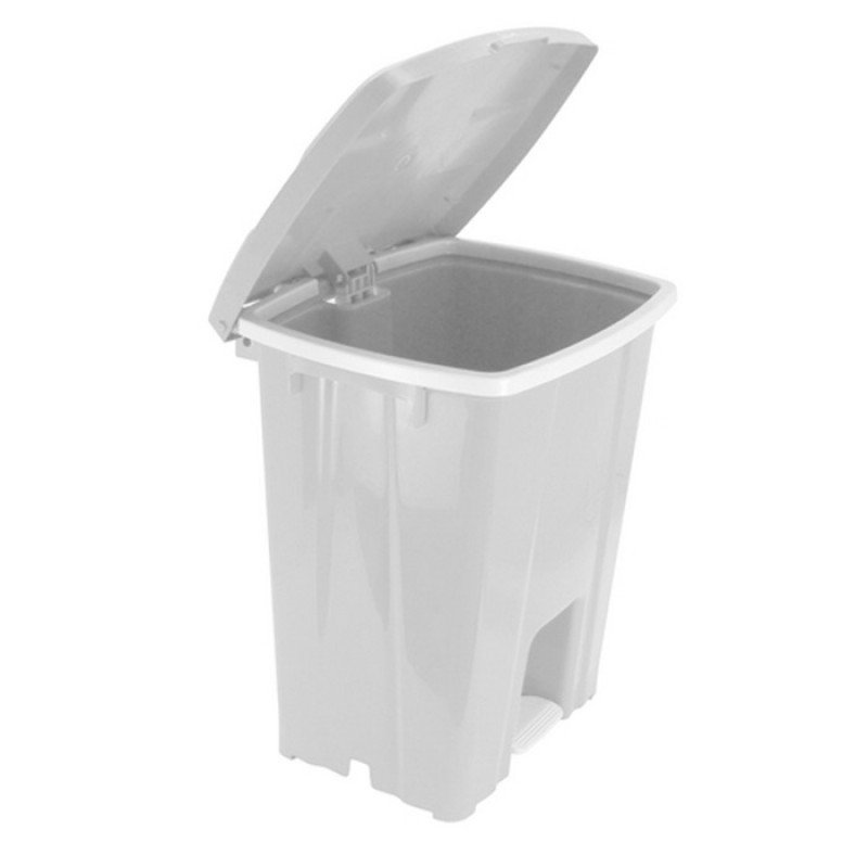 LIXEIRA 2 RETANGULAR C/PEDAL 60L BRANCA (JSN)