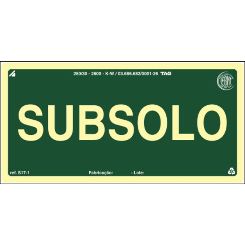 PLACA 1-SS PAVIMENTO SUBSOLO 20X10 NBR 13434 (DESTAK)