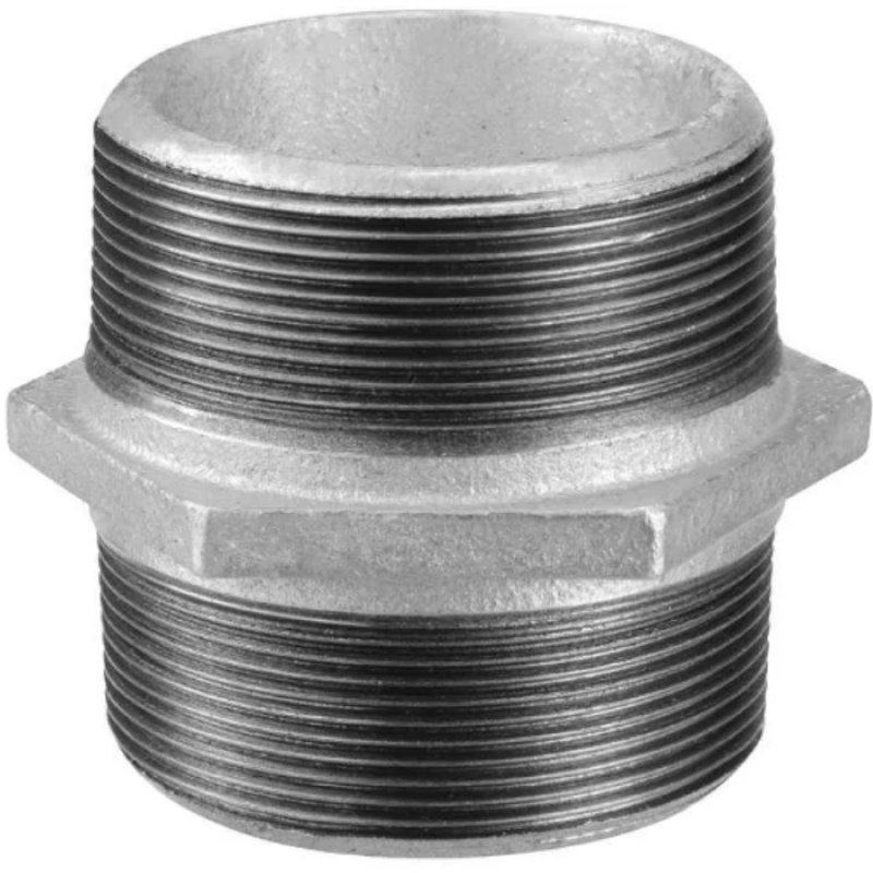 NIPLE COM ROSCA DUPLO 1/4" GALVANIZADO