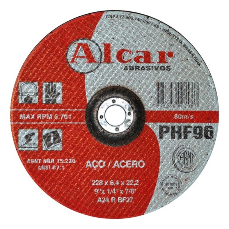 DISCO DESBASTE FERRO 03 AR 9" 1/4 F 7/8