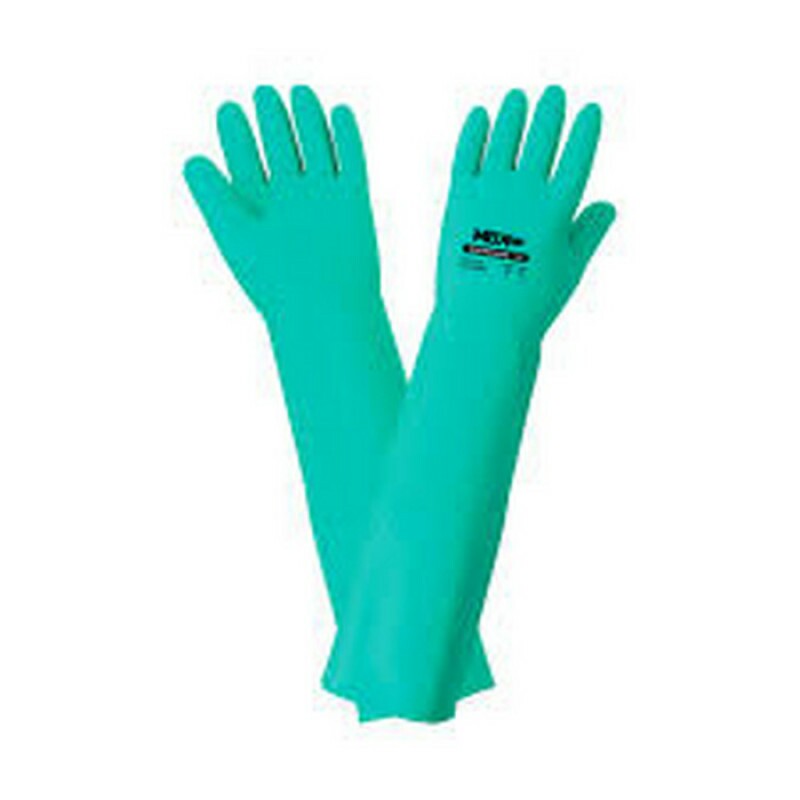 LUVA 05 NITRILICA FLOCADA NITRIQ+ LONG 46CM 10 TAM GG EN388 4102X  EN374 JKLOPT C.A 48883 (MEDIX)