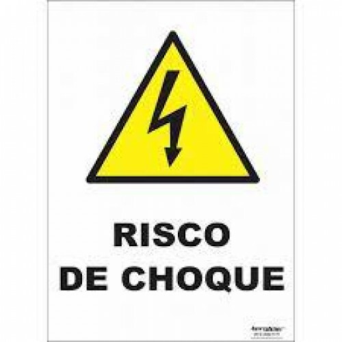PLACA A5 CUIDADO RISCO DE CHOQUE ELETRICO 20X20 NBR 13434 (DESTAK)