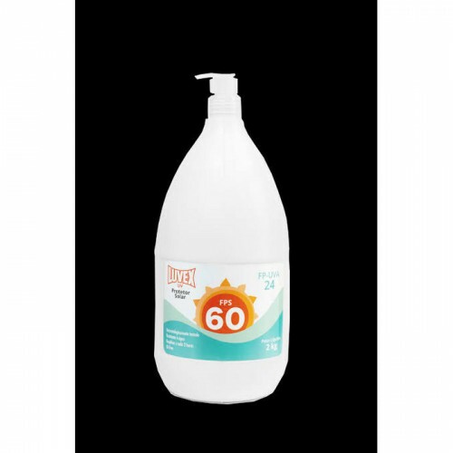 PROTETOR SOLAR FPS60 2KG UVA/UVB VITAMINA E HIPOALËRGICO  OIL FREE 4H DE PROTEÇÃO RESISTENTE ÁGUA E SUOR (LUVEX)