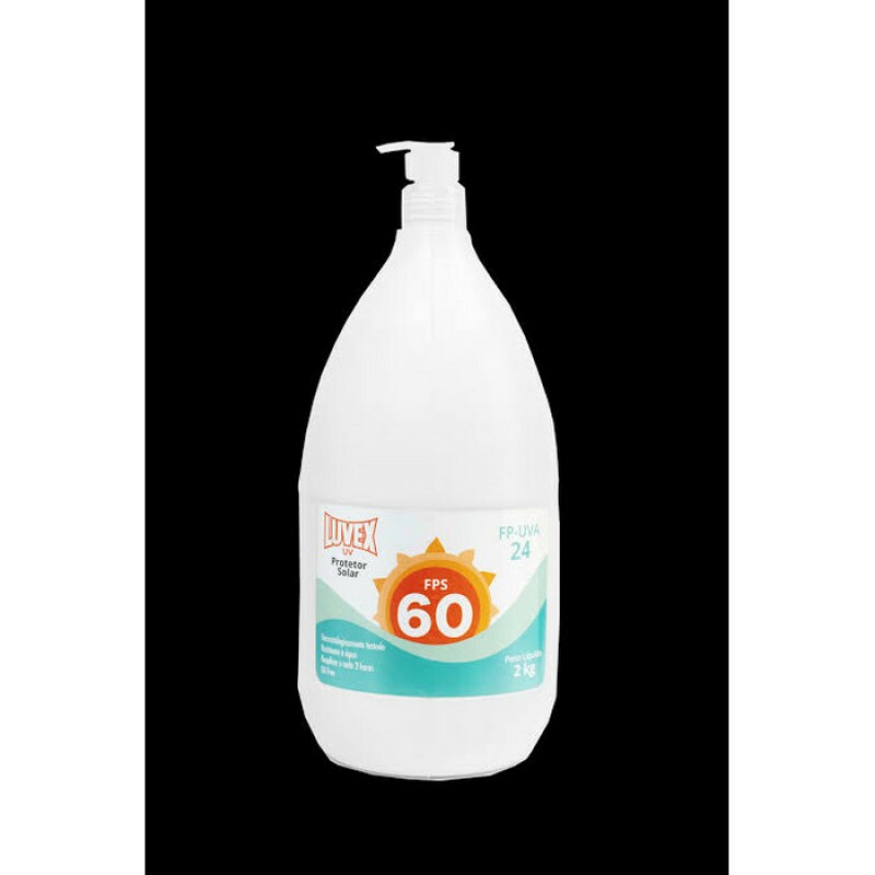 PROTETOR SOLAR FPS60 2KG UVA/UVB VITAMINA E HIPOALËRGICO  OIL FREE 4H DE PROTEÇÃO RESISTENTE ÁGUA E SUOR (LUVEX)