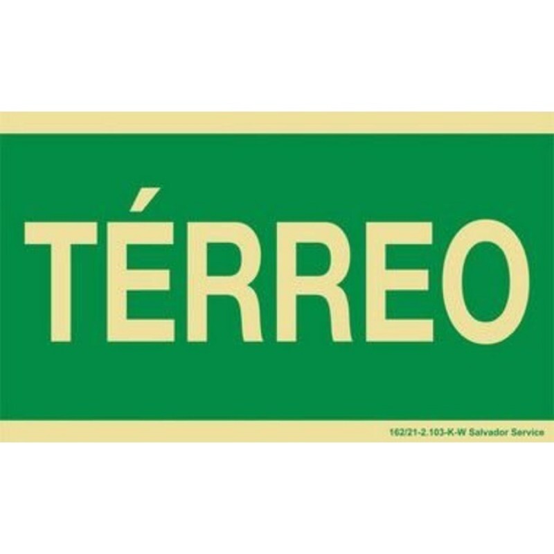 PLACA S17 PAVIMENTO TERREO 20X10 EM PVC 2MM NBR 13434 FOTOLU. AUTO EXTINGUIVEL