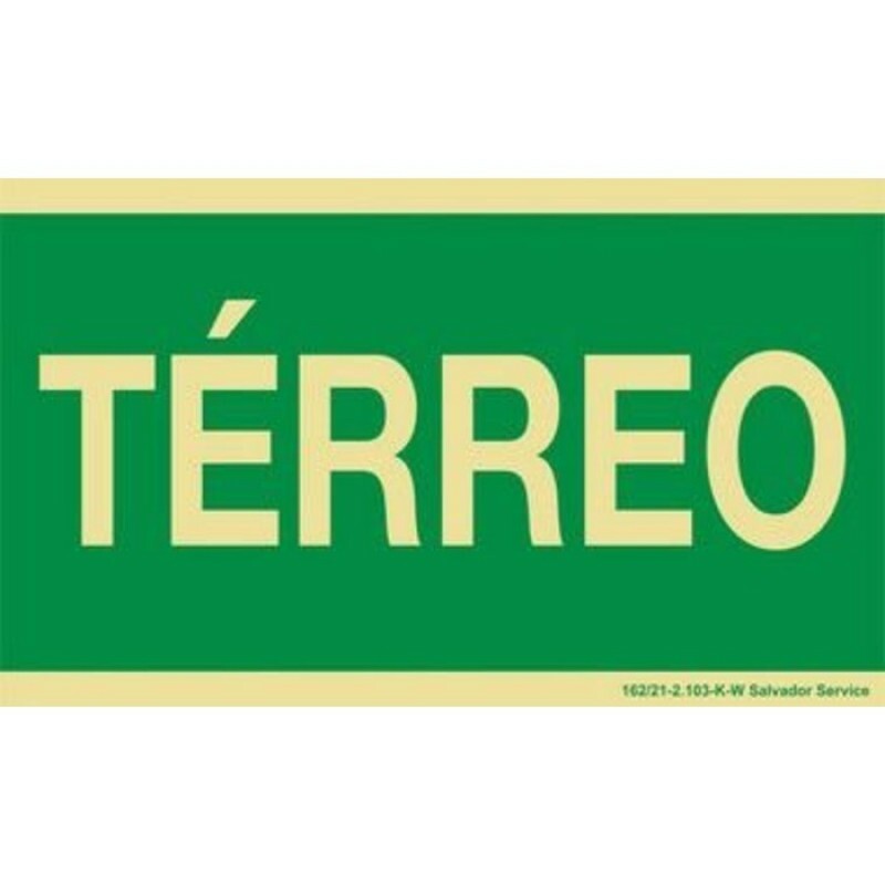PLACA S17 PAVIMENTO TERREO 20X10 EM PVC 2MM NBR 13434 FOTOLU. AUTO EXTINGUIVEL