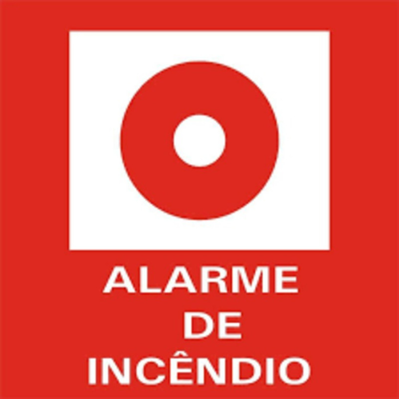 PLACA FOTOLU. AUTO EXTINGUÍVEL ALARME DE INCÊNDIO 19,5 X 19,5 (DESTAK)