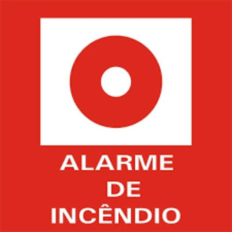 PLACA FOTOLU. AUTO EXTINGUÍVEL ALARME DE INCÊNDIO 19,5 X 19,5 (DESTAK)