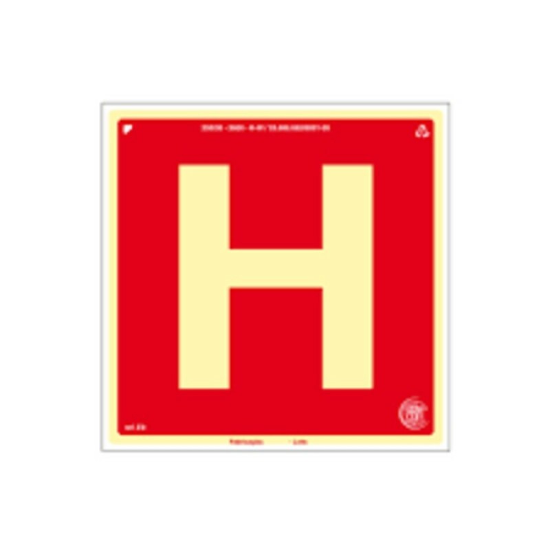 PLACA E-08 HIDRANTE 15X20 EM PVC 2MM NBR 13434 FOTOLU. AUTO EXTINGUIVEL