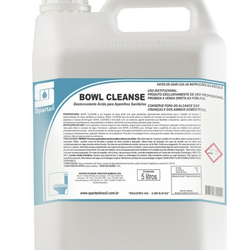 LIMPADOR E DESINCRUSTANTE BOWL CLEANSE  5LTs (SPARTAN)