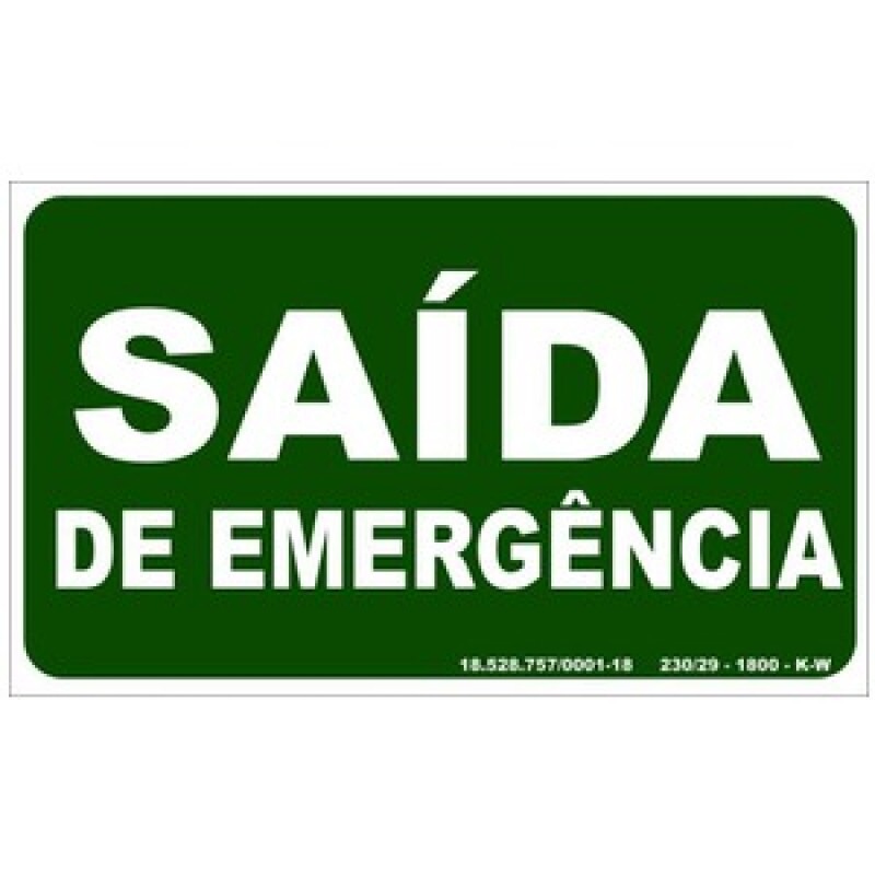 PLACA S03 SAÍDA EMERG. S/SETA FOTOLU. AUTO EXTINGUÍVEL