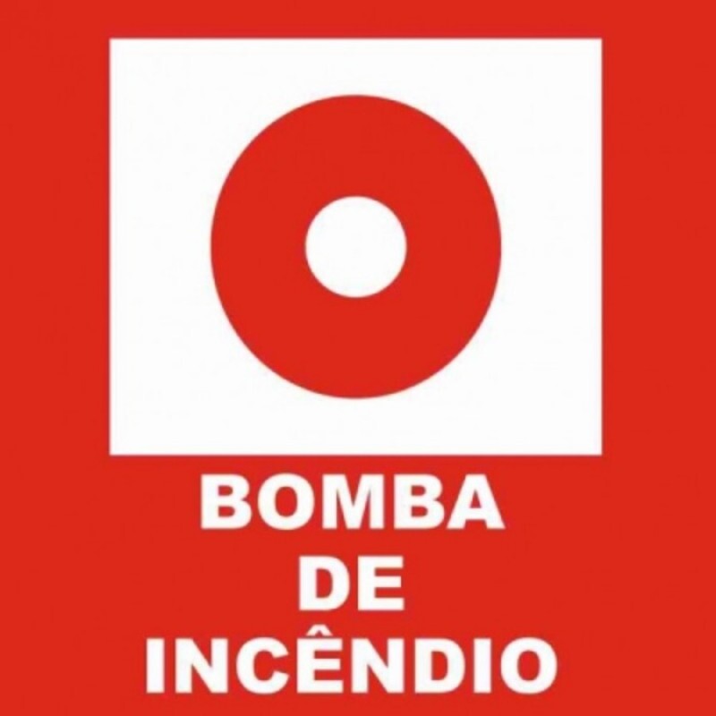 PLACA FOTOLU. AUTO EXTINGUÍVEL ACIONADOR DE BOMBA 19,5 X 19,5 (DESTAK)