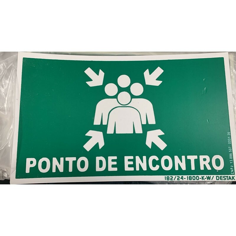 PLACA FOTOLU. AUTO EXTINGUÍVEL INDICAÇÃO PONTO DE ENCONTRO 19,5 X 19,5 (DESTAK)