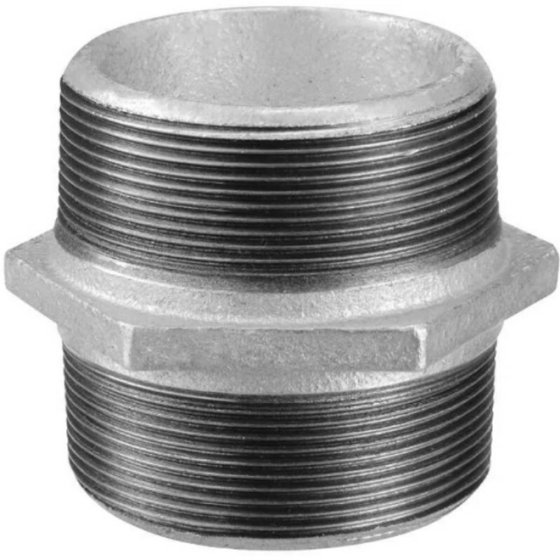 NIPLE COM ROSCA DUPLO 1/2" GALVANIZADO