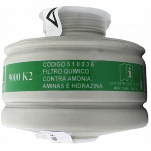 FILTRO QUÍMICO 9000 K2 P/RESPIRADOR FULL FACE PROTEÇÃO CONTRA ÂMONIA E METILAMINA 510036 (AIR SAFETY)