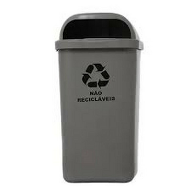 COLETOR 3 CONJUGADO 50L S/ADESIVO CINZA C/SUPORTE PLASTICO (JSN)