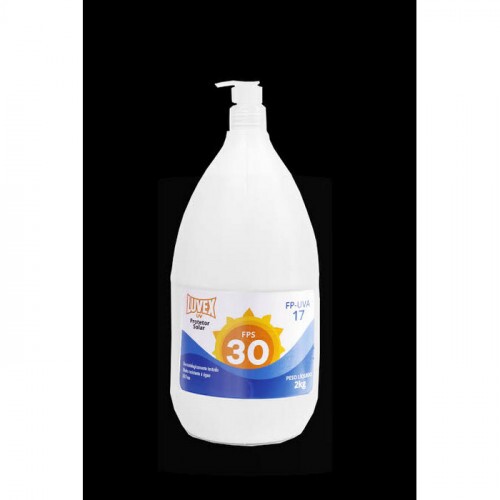 PROTETOR SOLAR FPS30 2KG UVA/UVB VITAMINA E HIPOALËRGICO  OIL FREE 3H DE PROTEÇÃO RESISTENTE ÁGUA E SUOR (LUVEX)