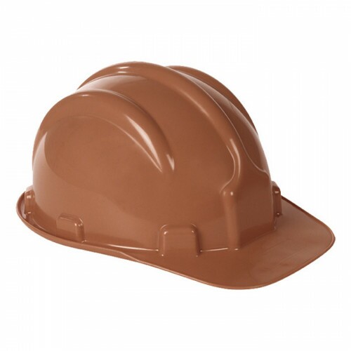CAPACETE 01 SEGURANÇA PLASTCOR MARROM ABA FRONTAL C/SUSPENSÃO CLASSE B TIPO 2 C.A 31469