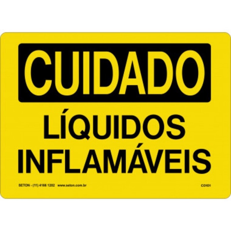 PLACA EM PVC LIQUIDO INFLAMAVEL 20X20 (DESTAK)