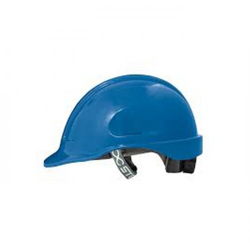 CAPACETE 03 SEGURANÇA STEELFLEX AZUL ABA FRONTAL TURTLE C/SUSPENSÃO LOCK E JUGULAR CLASSE E TIPO 2 C.A 35983