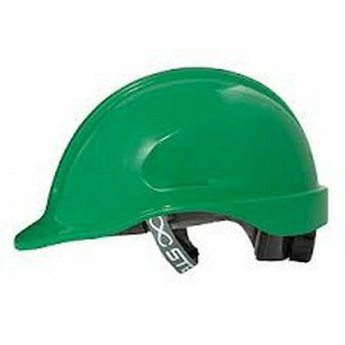 CAPACETE 03 SEGURANÇA STEELFLEX VERDE ABA FRONTAL TURTLE C/SUSPENSÃO LOCK E JUGULAR CLASSE E TIPO 2 C.A 35983