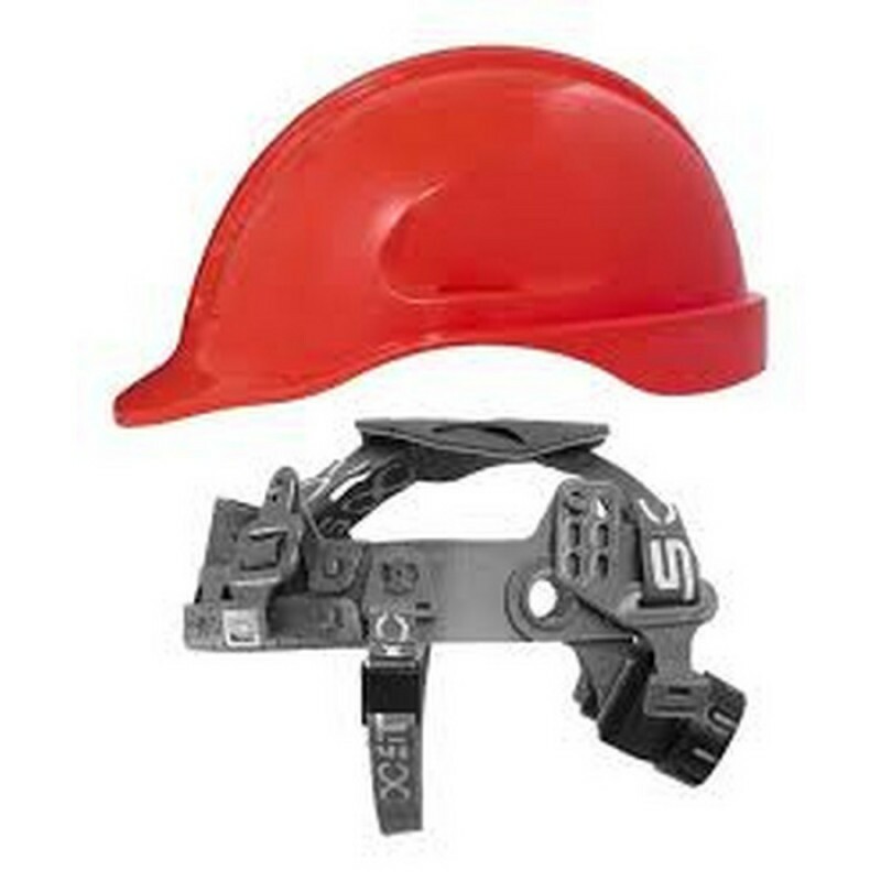 CAPACETE 03 SEGURANÇA STEELFLEX VERMELHO ABA FRONTAL TURTLE C/SUSPENSÃO LOCK E JUGULAR CLASSE E TIPO 2 C.A 35983