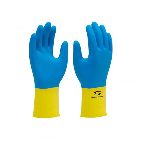 LUVA 02 LÁTEX NEOPRENE AZUL TAM 8  C.A 33.333 (SUPERSAFETY)