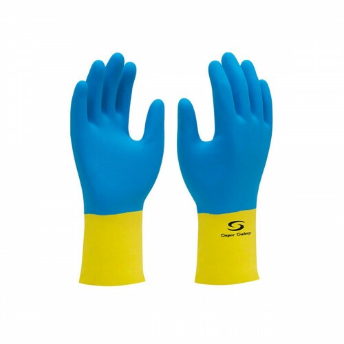 LUVA 02 LÁTEX NEOPRENE AZUL TAM 8  C.A 33.333 (SUPERSAFETY)
