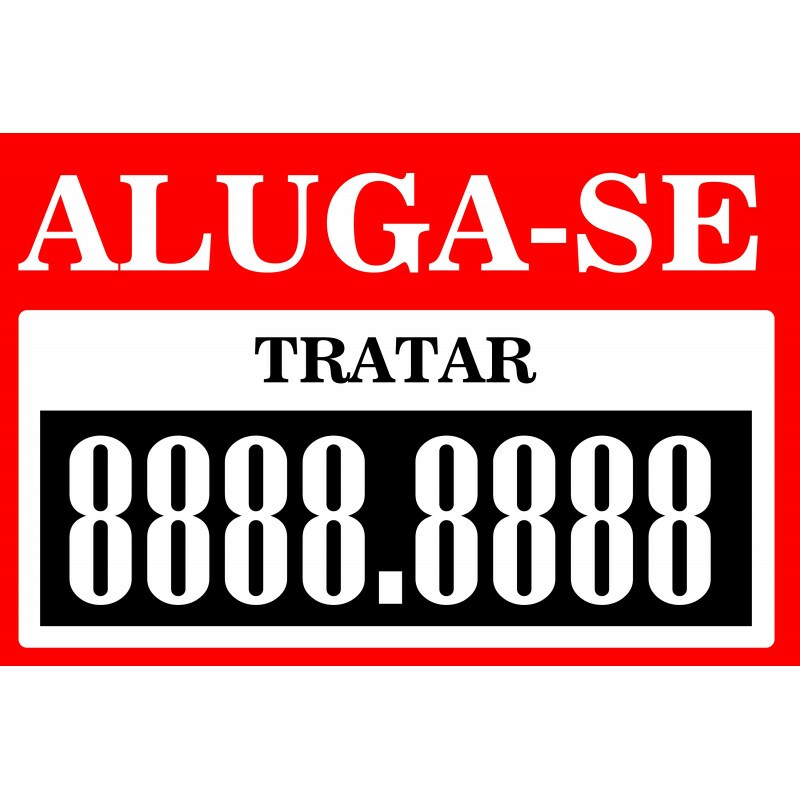 PLACA PVC ALUGA-SE 30 X 20 CM (EMPLAC)