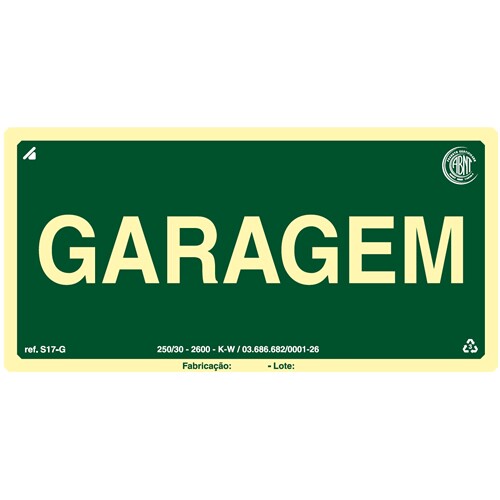 PLACA FOTOLU. AUTO EXTINGUÍVEL PAVIMENTO GARAGEM 19,5 X 19,5 (DESTAK)